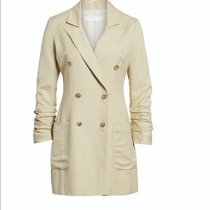 ASTR the label long linen ruched blazer